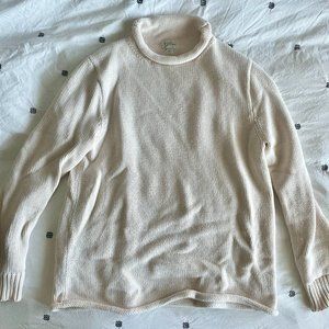 J.Crew rollneck sweater - men's, size small, cream/white